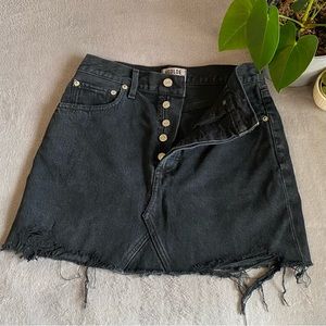Aritzia AGOLDE black denim skirt size 25
